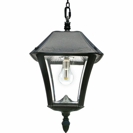 GAMA SONIC Baytown II Solar Light Outdoor Pendant Chandelier Hanging Light, Black 105BCX01